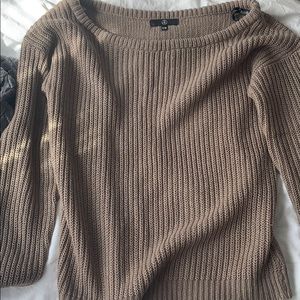 Tan off the shoulder Misguided sweater